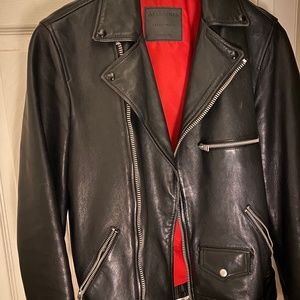 All Saints black leather biker jacket W ORIGINAL HANGER